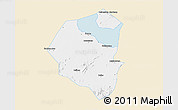 Classic Style 3D Map of Lujiang, single color outside