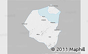 Gray 3D Map of Lujiang, single color outside