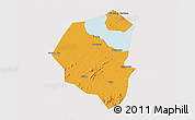 Political 3D Map of Lujiang, cropped outside