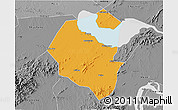 Political 3D Map of Lujiang, desaturated