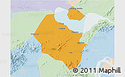 Political 3D Map of Lujiang, lighten