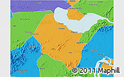 Political 3D Map of Lujiang
