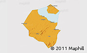 Political 3D Map of Lujiang, single color outside
