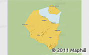 Savanna Style 3D Map of Lujiang, single color outside