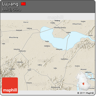 Shaded Relief 3D Map of Lujiang