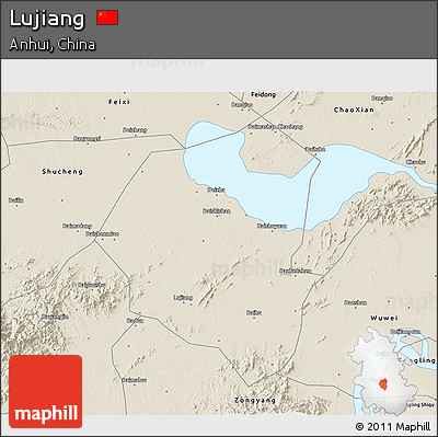 Shaded Relief 3D Map of Lujiang