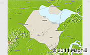 Shaded Relief 3D Map of Lujiang, physical outside
