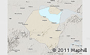 Shaded Relief 3D Map of Lujiang, semi-desaturated