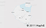 Silver Style 3D Map of Lujiang, single color outside