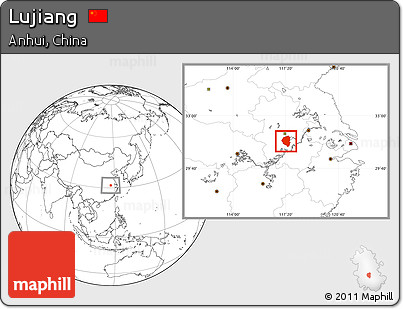 Blank Location Map of Lujiang