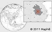 Blank Location Map of Lujiang, highlighted country, highlighted parent region