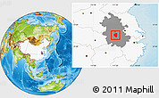 Physical Location Map of Lujiang, highlighted country, highlighted parent region