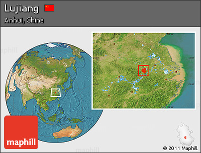 Satellite Location Map of Lujiang
