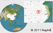 Satellite Location Map of Lujiang, highlighted country