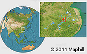 Satellite Location Map of Lujiang