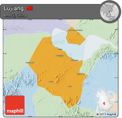 Political Map of Lujiang, lighten
