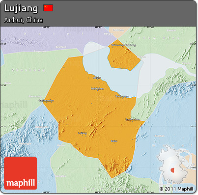Political Map of Lujiang, lighten