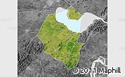 Satellite Map of Lujiang, desaturated
