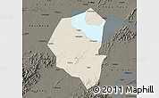 Shaded Relief Map of Lujiang, darken