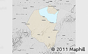Shaded Relief Map of Lujiang, desaturated
