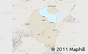 Shaded Relief Map of Lujiang, lighten