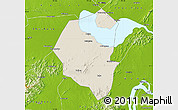 Shaded Relief Map of Lujiang, physical outside