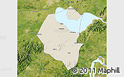 Shaded Relief Map of Lujiang, satellite outside