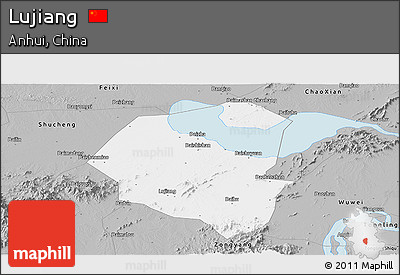 Gray Panoramic Map of Lujiang