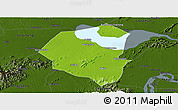 Physical Panoramic Map of Lujiang, darken