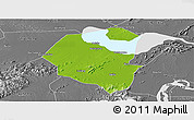 Physical Panoramic Map of Lujiang, desaturated