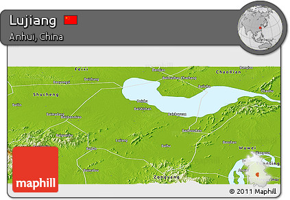 Physical Panoramic Map of Lujiang