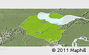 Physical Panoramic Map of Lujiang, semi-desaturated