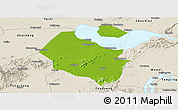 Physical Panoramic Map of Lujiang, shaded relief outside