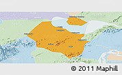 Political Panoramic Map of Lujiang, lighten