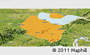 Political Panoramic Map of Lujiang, satellite outside