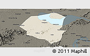 Shaded Relief Panoramic Map of Lujiang, darken