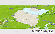 Shaded Relief Panoramic Map of Lujiang, physical outside