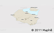 Shaded Relief Panoramic Map of Lujiang, single color outside