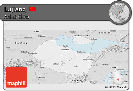 Silver Style Panoramic Map of Lujiang
