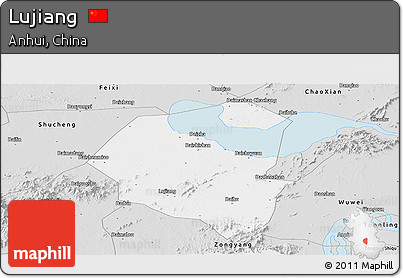 Silver Style Panoramic Map of Lujiang