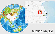 Physical Location Map of Maanshan Shi, highlighted country
