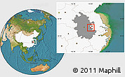 Satellite Location Map of Maanshan Shi, highlighted country, highlighted parent region