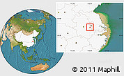 Satellite Location Map of Maanshan Shi, highlighted country