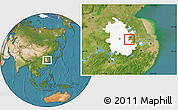 Satellite Location Map of Maanshan Shi, highlighted parent region
