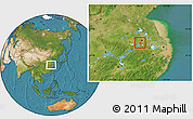 Satellite Location Map of Maanshan Shi