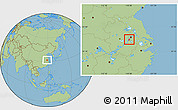 Savanna Style Location Map of Maanshan Shi