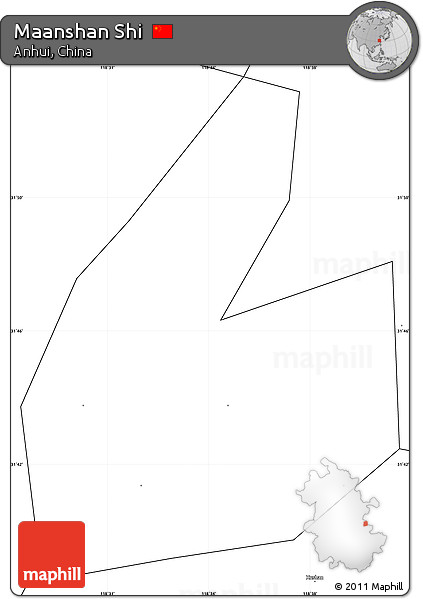 Blank Simple Map of Maanshan Shi