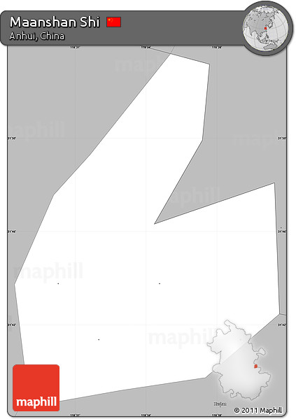 Gray Simple Map of Maanshan Shi