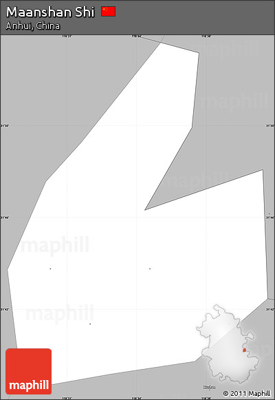 Gray Simple Map of Maanshan Shi