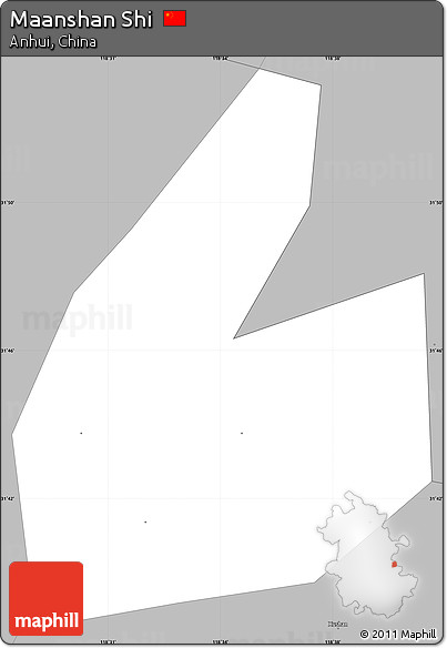 Gray Simple Map of Maanshan Shi